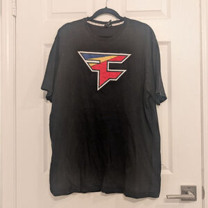 Men's FAZE CLAN Black 3XL Short Sleeve Tee with Red, Blue, Yellow Logo Gamer